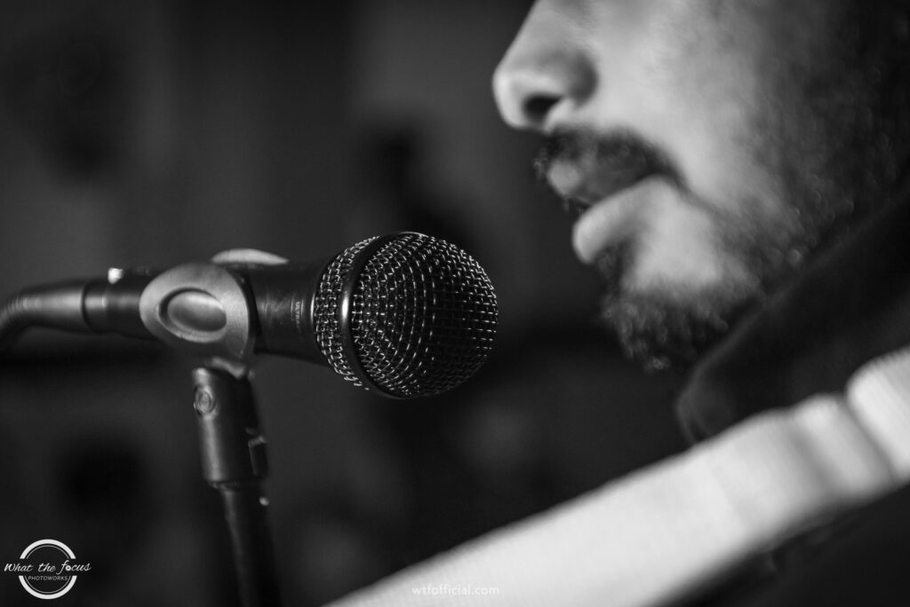 Open mic at rock n' roll pad