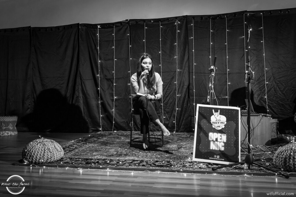 Open mic at rock n' roll pad